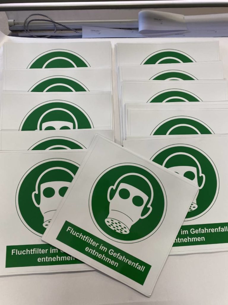 sticker hinweis aufkleber